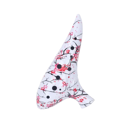 Coussin ergonomique Sonora-Mundi motif floral cerisier blanc, noir et rose sur fond noir