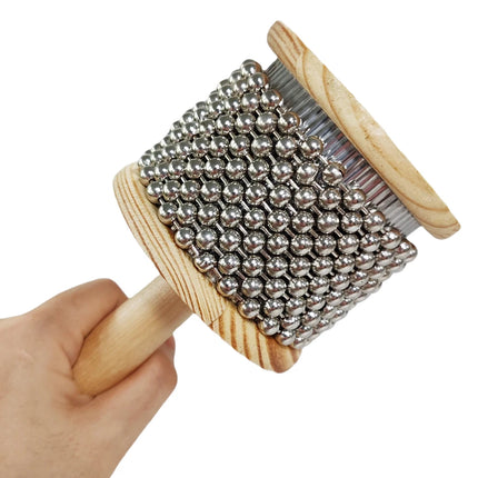 Main cabasa instrument en bois et métal, tenue à la main, Sonora-Mundi