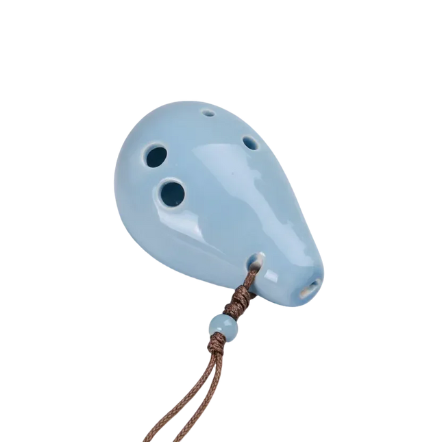 Ocarina bleue en céramique avec cordon, instrument de musique Sonora-Mundi
