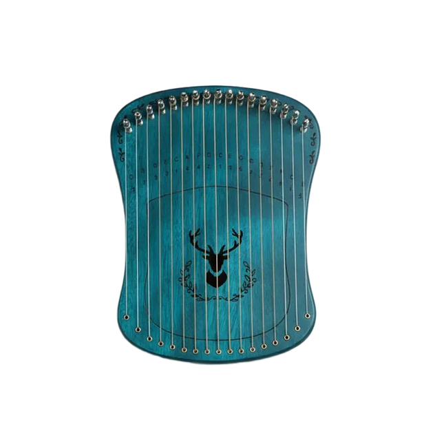 Lyre bleue 16 cordes avec motif de cerf, instrument de musique Sonora-Mundi